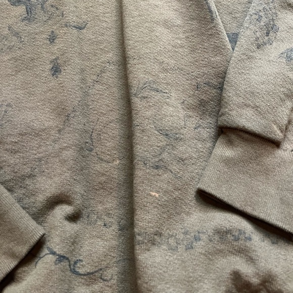 Los Angeles Apparel Cotton 14 Heavy Fleece Crew Neck Sweatshirt Olive Green - Picture 3 of 7